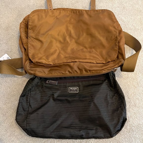 Prada Brown Nylon Vela Sport Messenger Bag - Picture 15 of 16
